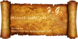 Hirczi Győző névjegykártya